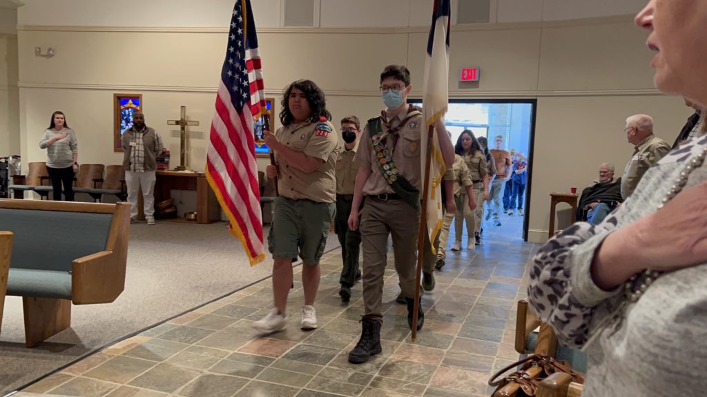 Scouts Walking Down the Aisle