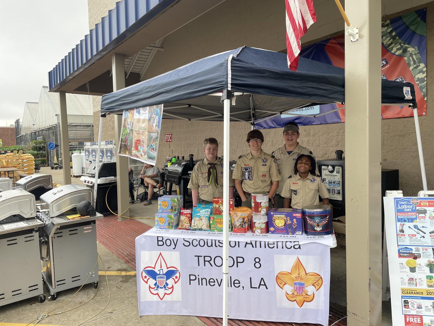 Popcorn booth at Lowe's.