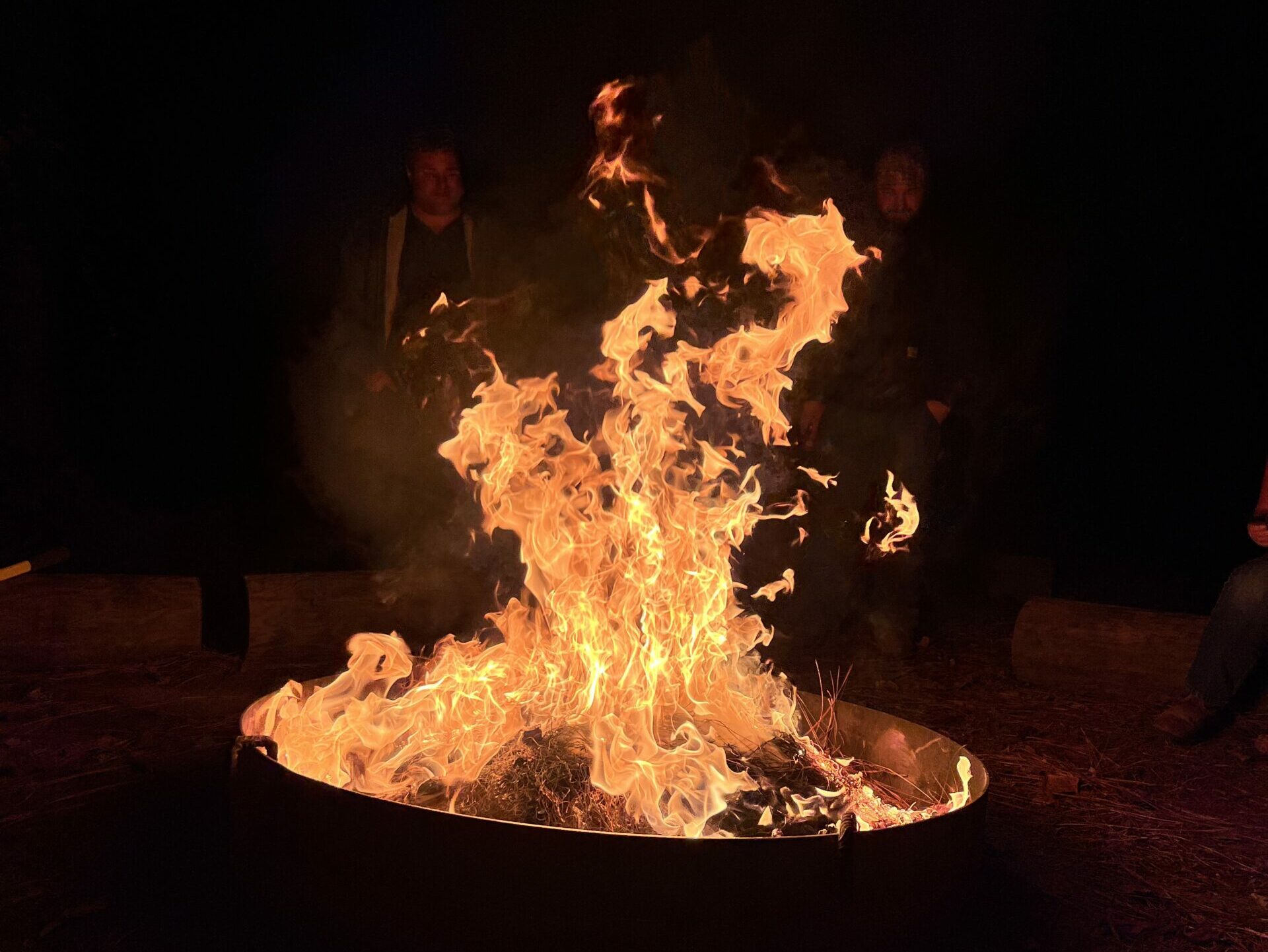 Ending the day with a campfire.